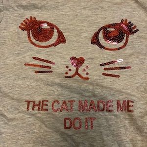 Long sleeve brand new grey cat tshirts